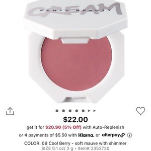 Fenty Beauty Cheeks Out Cream Blush in “Cool Berry”